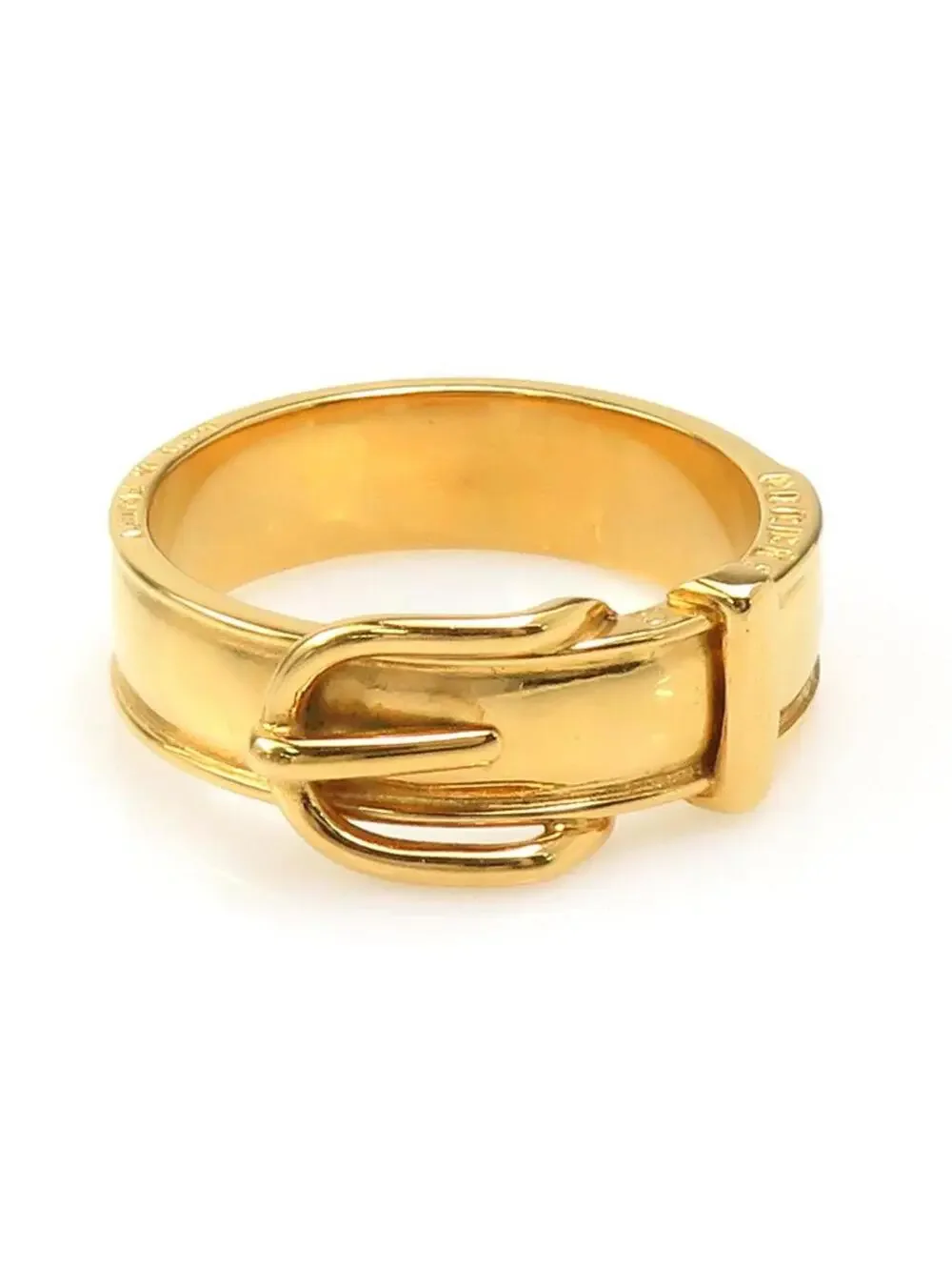 Auth Hermes Belt Motif Scarf Ring Gold #302919H16B